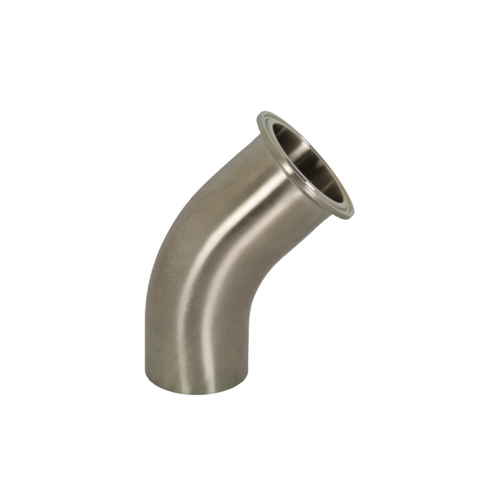 45° Clamp x Buttweld Elbow, Polish ID/OD (2KM)